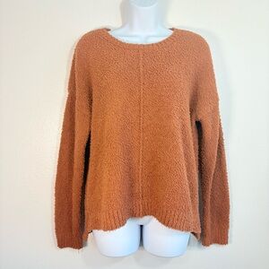 Studio B by Bobeau Women's Popcorn Knit Sweater in Warm Rust SzL Cabincore Cozy
